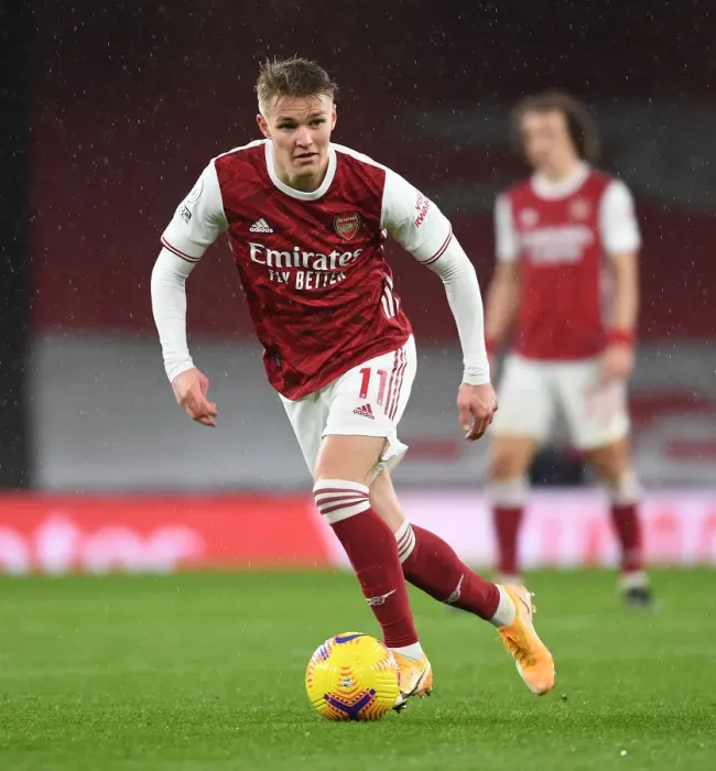 Framed Print : Martin Odegaard's Brilliant Display: Arsenal Dominates Leeds United in Premier League Clash Framed Print : Martin Odegaard's Brilliant Display: Arsenal Dominates Leeds United in Premier League Clash