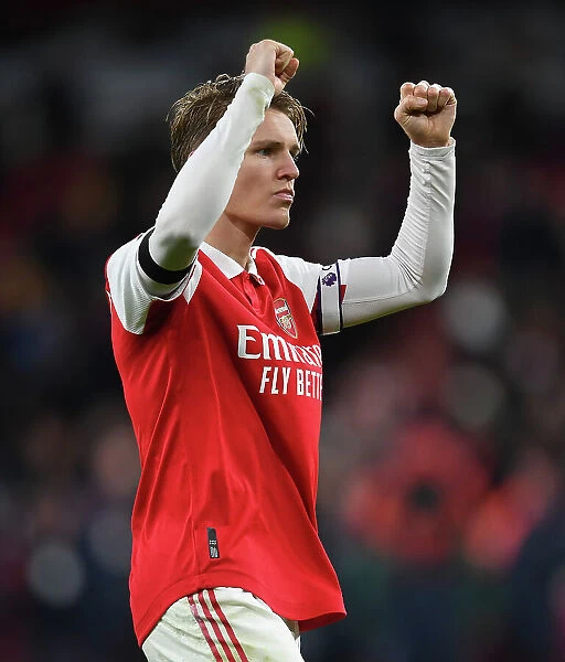 Martin Odegaard's Emotional Reaction: Arsenal's Thrilling Victory Over West Ham United (2022-23 Premier League)