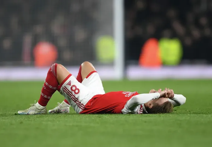 Framed Print : Martin Odegaard's Emotional Reaction: Arsenal FC vs Southampton FC, Premier League 2022-23