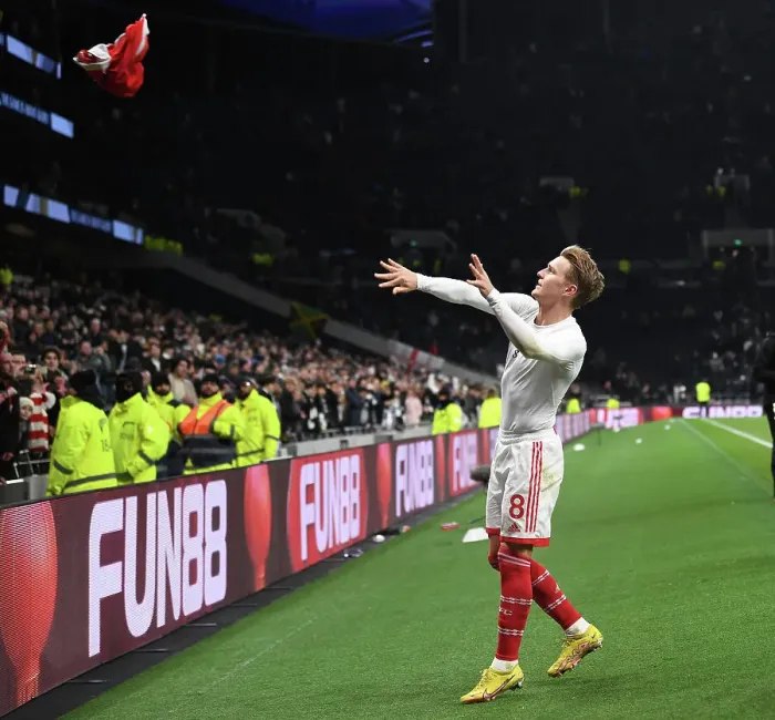 Framed Print : Martin Odegaard's Emotional Shirt Throw: Arsenal's Victory at Tottenham Hotspur Stadium (2022-23) Framed Print : Martin Odegaard's Emotional Shirt Throw: Arsenal's Victory at Tottenham Hotspur Stadium (2022-23)