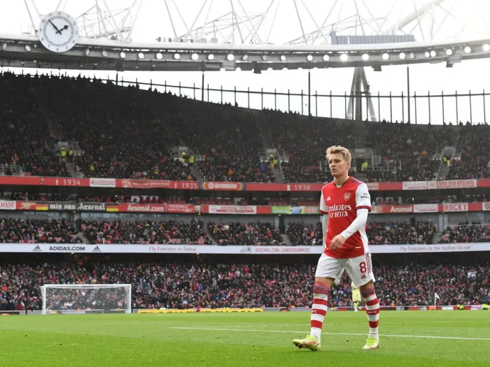 Framed Print : Martin Odegaard's Star Performance: Arsenal's Commanding Victory Over Newcastle United, Premier League 2021-22