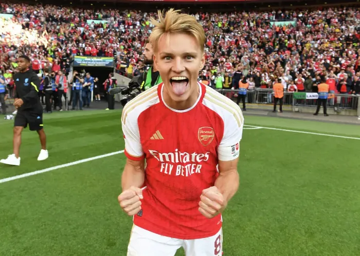 Framed Print : Martin Odegaard's Triumph: Arsenal's Community Shield Victory (2023-24) Framed Print : Martin Odegaard's Triumph: Arsenal's Community Shield Victory (2023-24)
