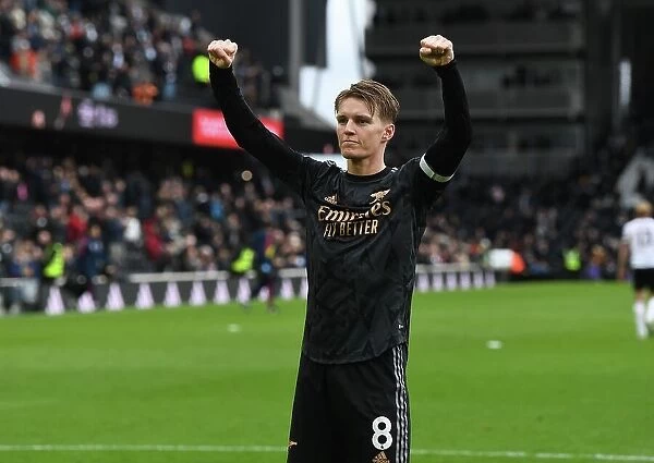 Martin Odegaard's Triumphant Celebration: Arsenal's Victory over Fulham in the Premier League