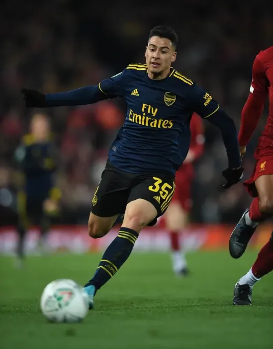 Framed Print : Martinelli in Action: Liverpool vs. Arsenal Carabao Cup Clash