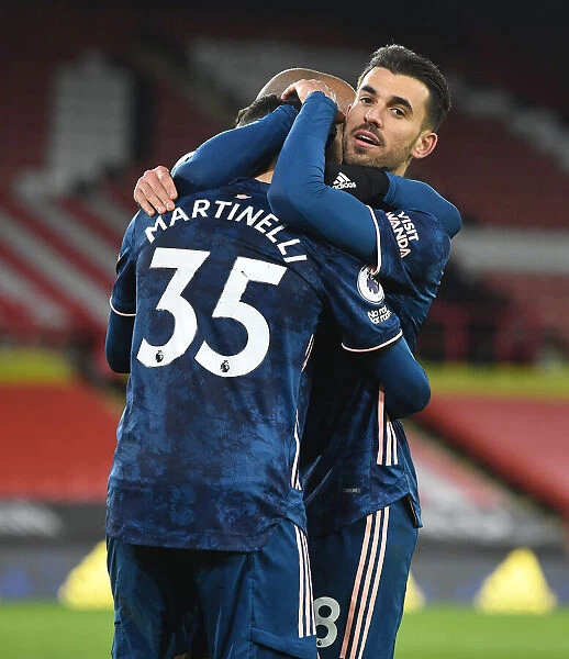 Martinelli and Ceballos Celebrate Arsenal's Victory Over Sheffield United (April 2021)