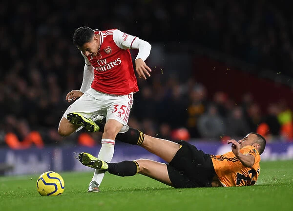 Martinelli Fouled by Saiss in Arsenal vs. Wolverhampton (2019-20 Premier League)