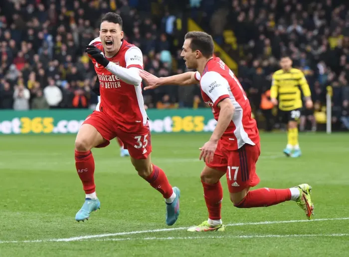Framed Print : Martinelli Hat-Trick: Arsenal's Thrilling Victory Over Watford in Premier League Framed Print : Martinelli Hat-Trick: Arsenal's Thrilling Victory Over Watford in Premier League