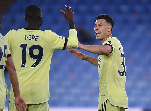 Martinelli and Pepe Celebrate Arsenal's Winning Goals vs Crystal Palace (2020-21)