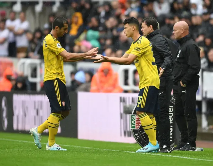 Framed Print : Martinelli Replaces Mkhitaryan: Arsenal Substitution During Newcastle United vs Arsenal (2019-20) Framed Print : Martinelli Replaces Mkhitaryan: Arsenal Substitution During Newcastle United vs Arsenal (2019-20)