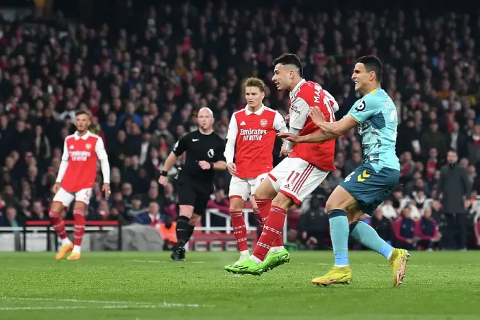 Framed Print : Martinelli Scores First: Arsenal vs. Southampton, Premier League 2022-23 Framed Print : Martinelli Scores First: Arsenal vs. Southampton, Premier League 2022-23