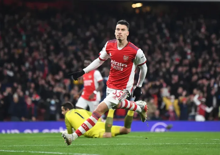 Framed Print : Martinelli Scores First: Arsenal's Premier League Victory Over West Ham United (15-12-2021)