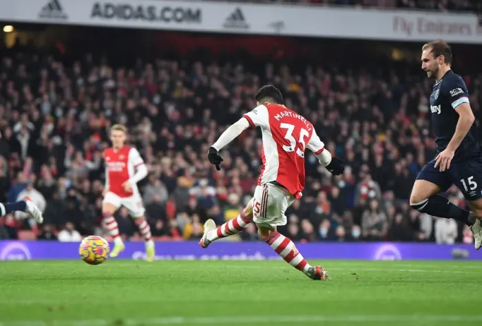 Framed Print : Martinelli Scores First: Arsenal's Triumph Over West Ham United in Premier League 2021-22 Framed Print : Martinelli Scores First: Arsenal's Triumph Over West Ham United in Premier League 2021-22