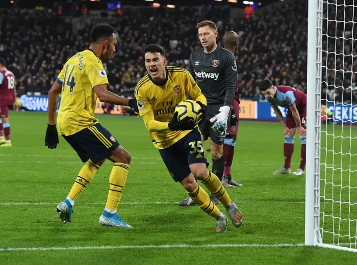 Framed Print : Martinelli Scores First: Arsenal's Victory at West Ham United (December 2019)