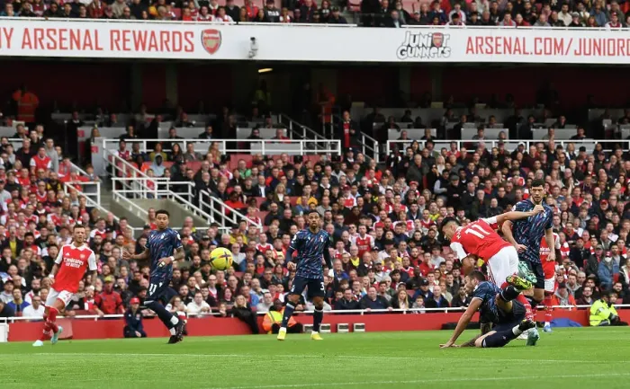 Framed Print : Martinelli Scores First Goal: Arsenal FC vs. Nottingham Forest, 2022-23 Premier League Framed Print : Martinelli Scores First Goal: Arsenal FC vs. Nottingham Forest, 2022-23 Premier League