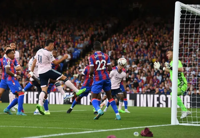 Framed Print : Martinelli Scores First Goal: Crystal Palace vs. Arsenal, Premier League 2022-23