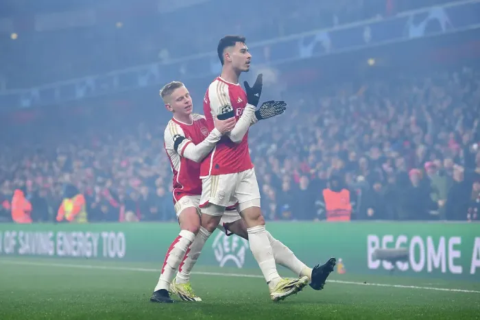 Framed Print : Martinelli Scores Fourth: Arsenal's Champions League Triumph over RC Lens