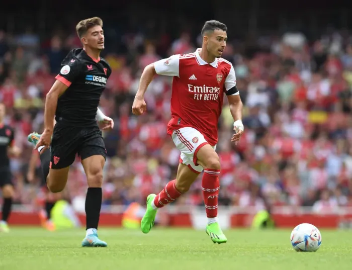 Framed Print : Martinelli Shines: Arsenal's Emirates Cup Victory over Sevilla (2022)