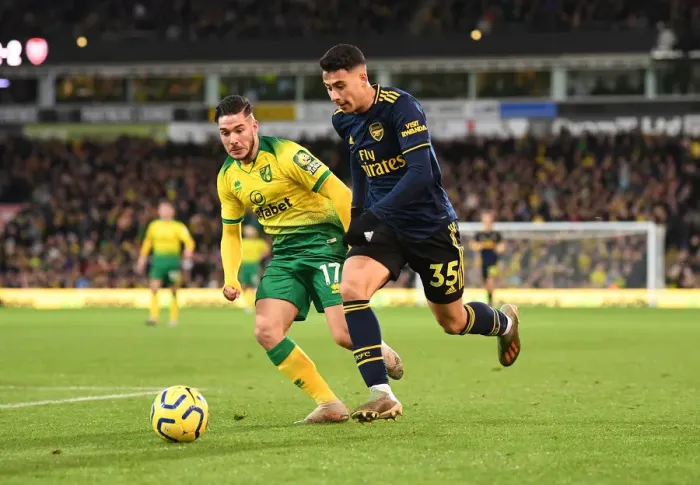 Framed Print : Martinelli vs Buendia: Battle at Carrow Road - Norwich City vs Arsenal FC, Premier League 2019-20 Framed Print : Martinelli vs Buendia: Battle at Carrow Road - Norwich City vs Arsenal FC, Premier League 2019-20