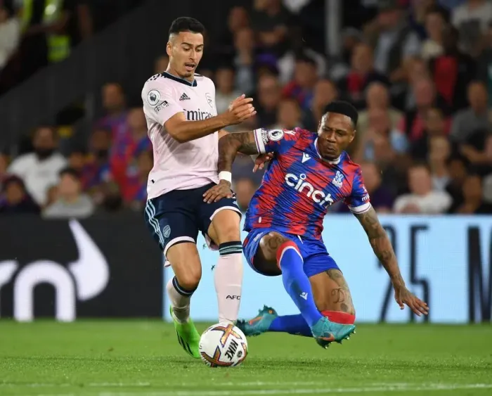 Framed Print : Martinelli vs. Clyne: A Premier League Battle at Selhurst Park Framed Print : Martinelli vs. Clyne: A Premier League Battle at Selhurst Park
