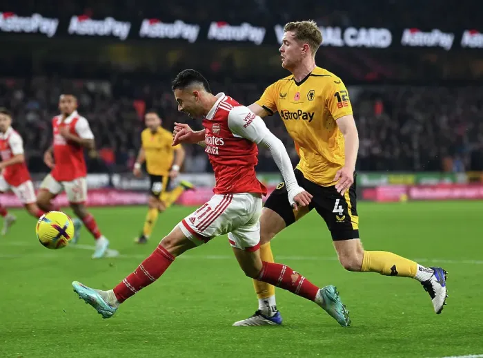 Framed Print : Martinelli vs Collins: Wolverhampton Wanderers vs Arsenal FC, Premier League 2022-23 Framed Print : Martinelli vs Collins: Wolverhampton Wanderers vs Arsenal FC, Premier League 2022-23