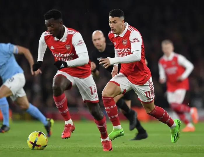 Framed Print : Martinelli vs Manchester City: Arsenal's Young Star Faces Premier League Rival Framed Print : Martinelli vs Manchester City: Arsenal's Young Star Faces Premier League Rival