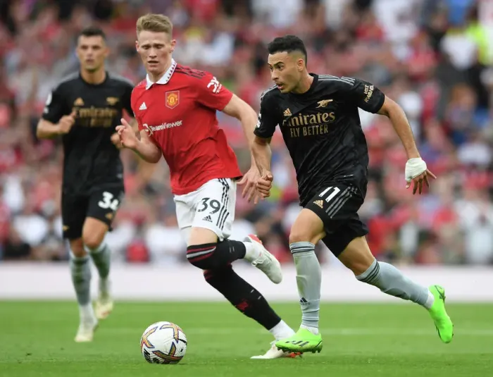 Framed Print : Martinelli vs McTominay: Battle at Old Trafford - Manchester United vs Arsenal, Premier League 2022-23 Framed Print : Martinelli vs McTominay: Battle at Old Trafford - Manchester United vs Arsenal, Premier League 2022-23