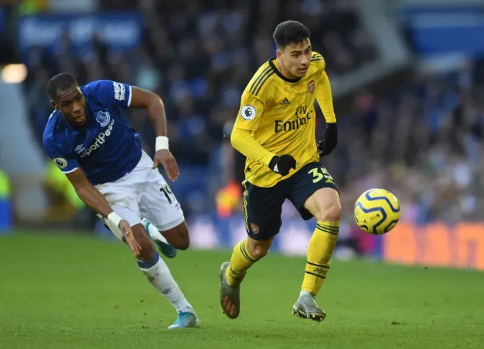 Framed Print : Martinelli vs Sidibe: Everton vs Arsenal, Premier League Showdown (December 2019) Framed Print : Martinelli vs Sidibe: Everton vs Arsenal, Premier League Showdown (December 2019)