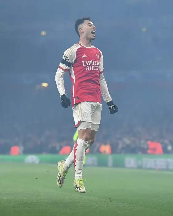 Framed Print : Martinelli's Brace: Arsenal Clinch Champions League Win vs. RC Lens (2023-24)