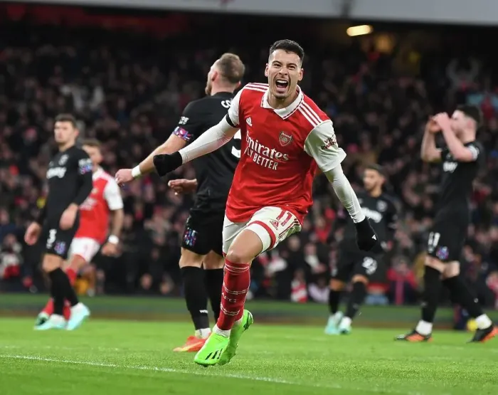 Framed Print : Martinelli's Brace: Arsenal Cruise Past West Ham in Premier League Clash Framed Print : Martinelli's Brace: Arsenal Cruise Past West Ham in Premier League Clash