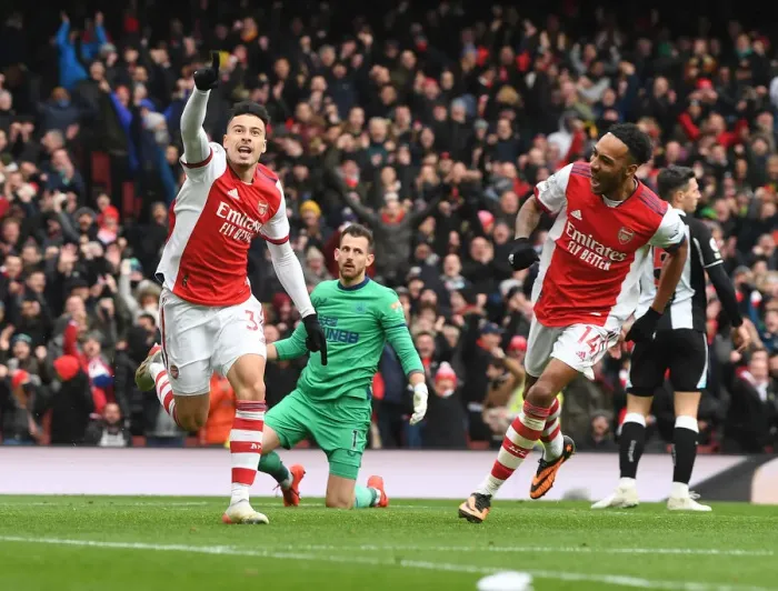 Framed Print : Martinelli's Brace: Arsenal Overpowers Newcastle United in Premier League Showdown Framed Print : Martinelli's Brace: Arsenal Overpowers Newcastle United in Premier League Showdown