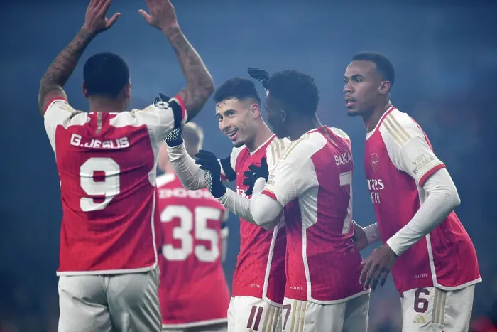 Framed Print : Martinelli's Brace: Arsenal Secures Champions League Victory vs. RC Lens Framed Print : Martinelli's Brace: Arsenal Secures Champions League Victory vs. RC Lens