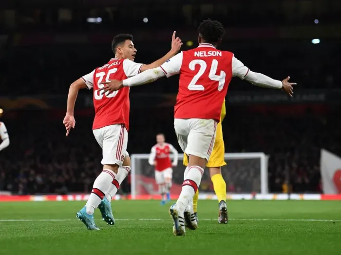Framed Print : Martinelli's Brace: Arsenal Secures Europa League Win vs Standard Liege