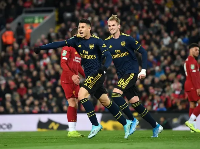 Framed Print : Martinelli's Brace: Arsenal Stuns Liverpool in Carabao Cup Framed Print : Martinelli's Brace: Arsenal Stuns Liverpool in Carabao Cup