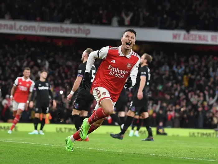 Framed Print : Martinelli's Brace: Arsenal Tops West Ham in Premier League Clash Framed Print : Martinelli's Brace: Arsenal Tops West Ham in Premier League Clash