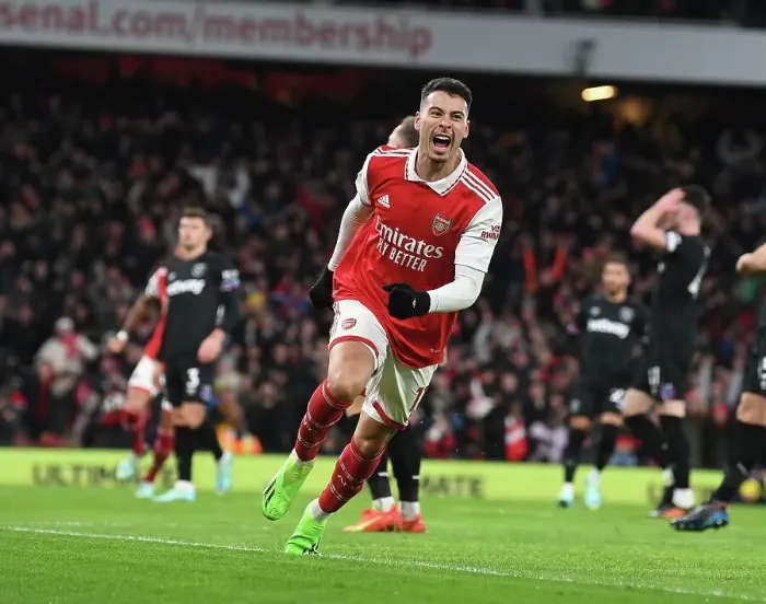 Framed Print : Martinelli's Brace: Arsenal Triumphs Over West Ham in Premier League Battle Framed Print : Martinelli's Brace: Arsenal Triumphs Over West Ham in Premier League Battle