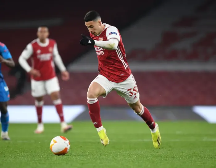 Framed Print : Martinelli's Shining Moment: Arsenal's Empty Emirates Victory in Europa League