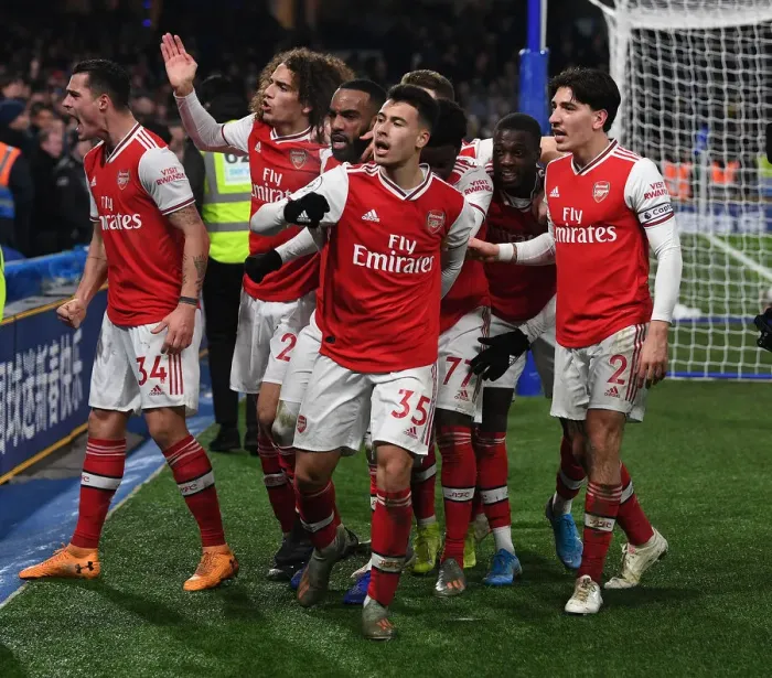 Framed Print : Martinelli's Stamford Bridge Debut Goal: Arsenal's 1-1 Draw Against Chelsea (2020)