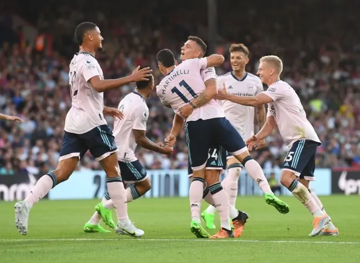Framed Print : Martinelli's Stunner: Arsenal Begin New Season with Thrilling Win Over Crystal Palace