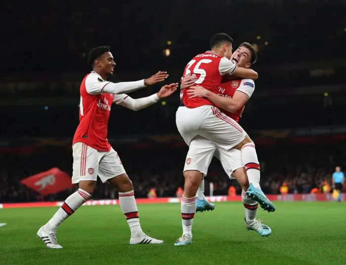 Framed Print : Martinelli's Stunner: Arsenal's Europa League Win Against Standard Liege