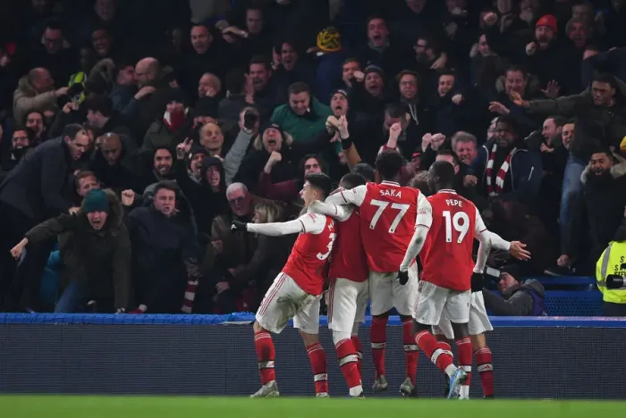 Framed Print : Martinelli's Stunner: Igniting the Rivalry - Arsenal's First Goal Against Chelsea (2019-20) - Premier League