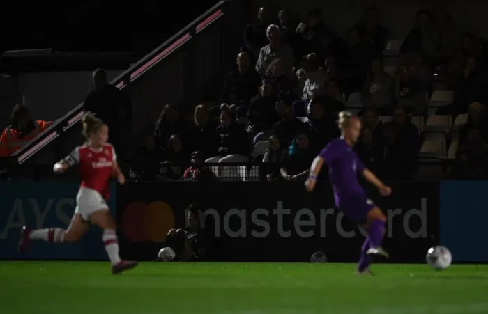 Framed Print : Mastercard Ad Board. Arsenal Women 2:0 Fiorentina Women Framed Print : Mastercard Ad Board. Arsenal Women 2:0 Fiorentina Women