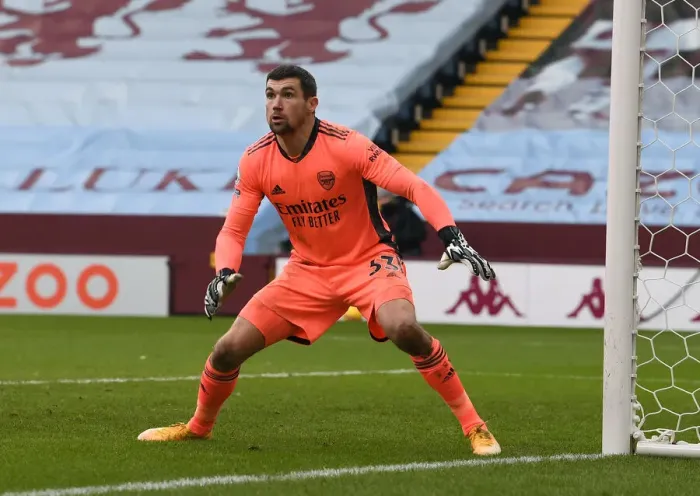 Framed Print : Mat Ryan in Action: Arsenal vs. Aston Villa, Premier League 2020-21