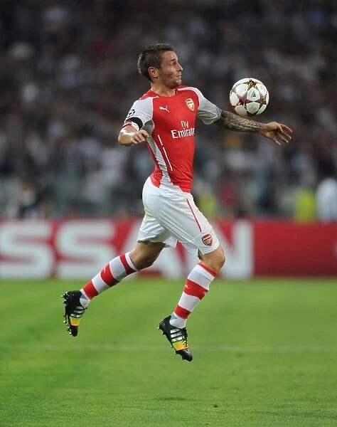 Mathieu Debuchy in Action: Arsenal vs. Besiktas, 2014 UEFA Champions League Qualifiers, Istanbul, Turkey