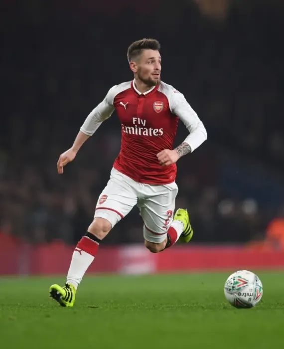 Framed Print : Mathieu Debuchy in Action: Arsenal vs. West Ham United - Carabao Cup Quarterfinal