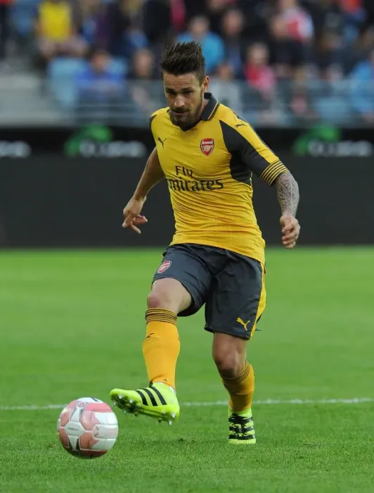 Framed Print : Mathieu Debuchy in Action: Arsenal's Pre-Season Friendly vs. Viking FK (2016-17)