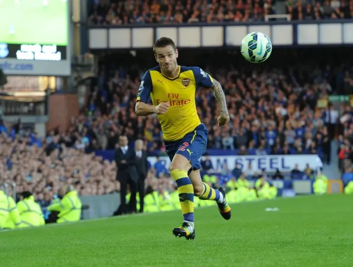 Framed Print : Mathieu Debuchy in Action: Everton vs Arsenal, Premier League 2014 / 15 Framed Print : Mathieu Debuchy in Action: Everton vs Arsenal, Premier League 2014 / 15