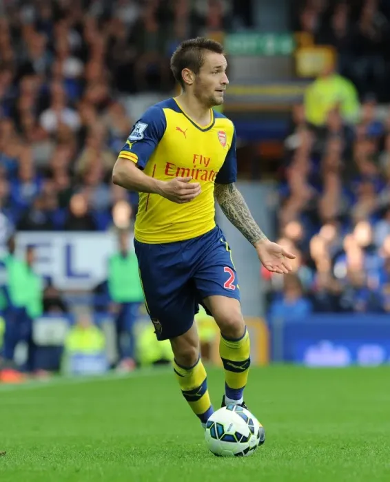 Framed Print : Mathieu Debuchy: Arsenal's Defensive Force at Everton (2014 / 15 Premier League)