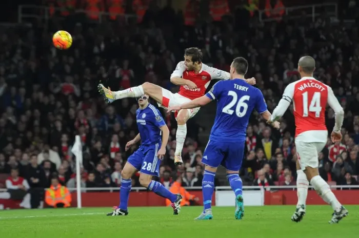 Framed Print : Mathieu Flamini (Arsenal). Arsenal 0: 1 Chelsea. Barclays Premier League. Emirates Stadium