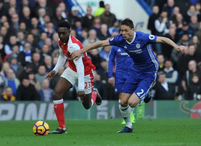 Framed Print : Matic's Masterclass: Chelsea Overpower Arsenal 3-1 in Premier League Showdown (Danny Welbeck, Nemanja Matic)