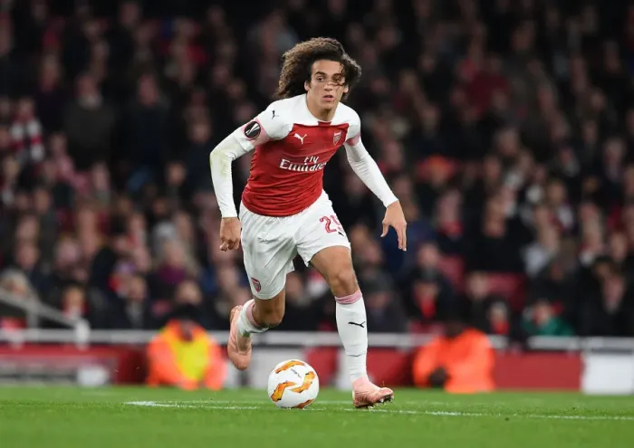 Framed Print : Matteo Guendouzi in Action: Arsenal vs. Sporting CP, UEFA Europa League 2018-19